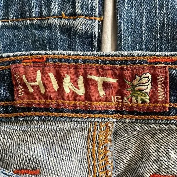 Hint Jeans Vintage Wide Leg Cropped Flare Denim Medium Wash Size 3 - Picture 7 of 14